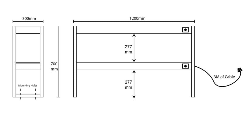 Double Tier Heated Gantry with Dimmer