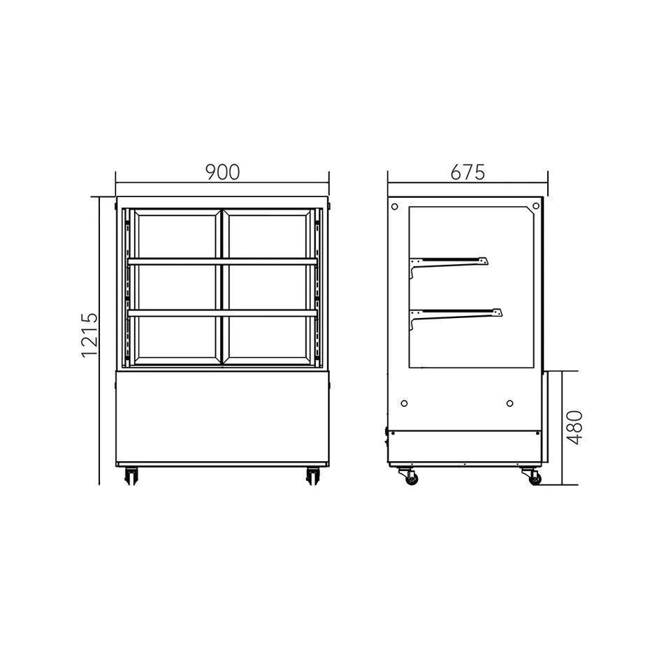 Commercial Cake Display Fridge & Counters 330L