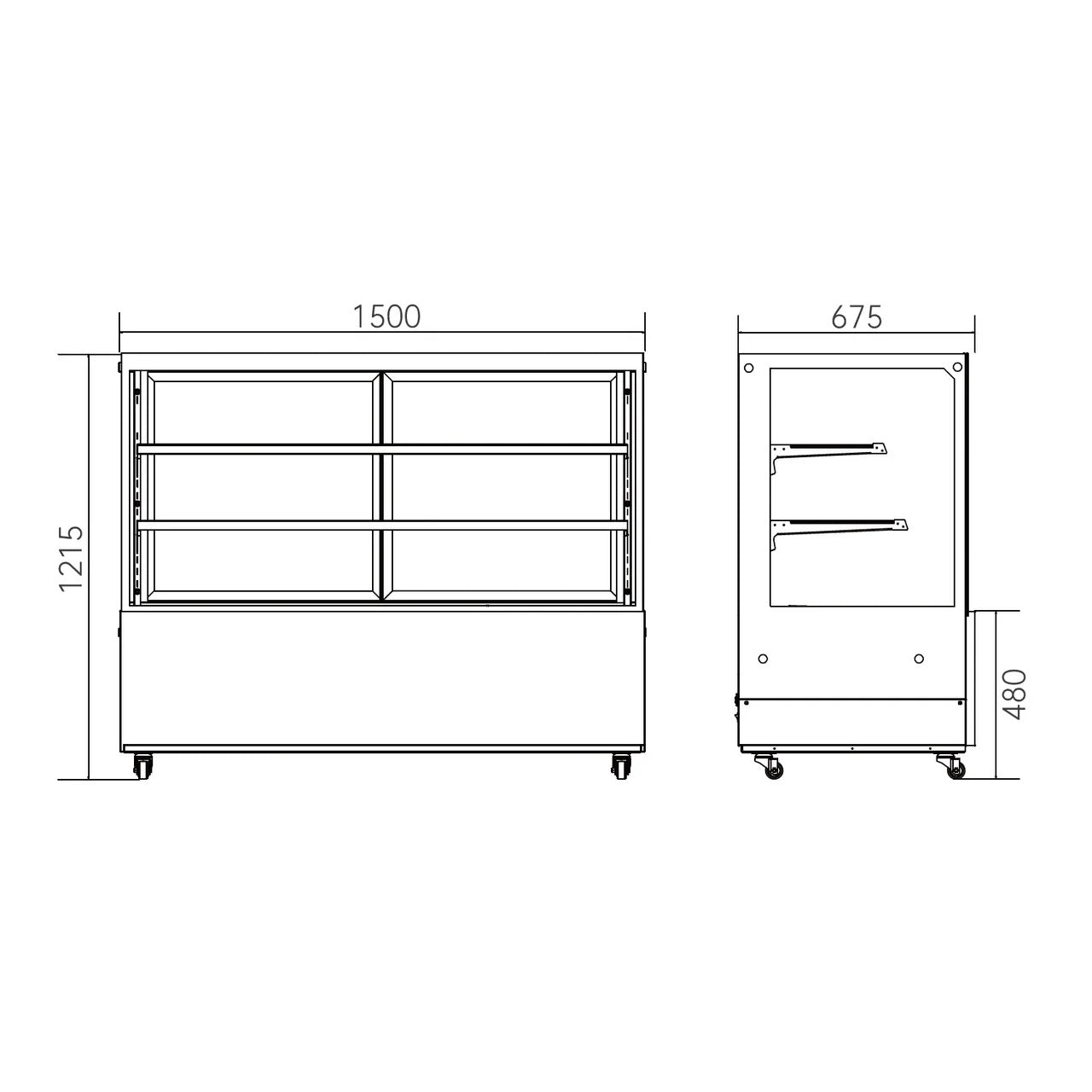 Commercial Cake Display Fridge & Counters 580L