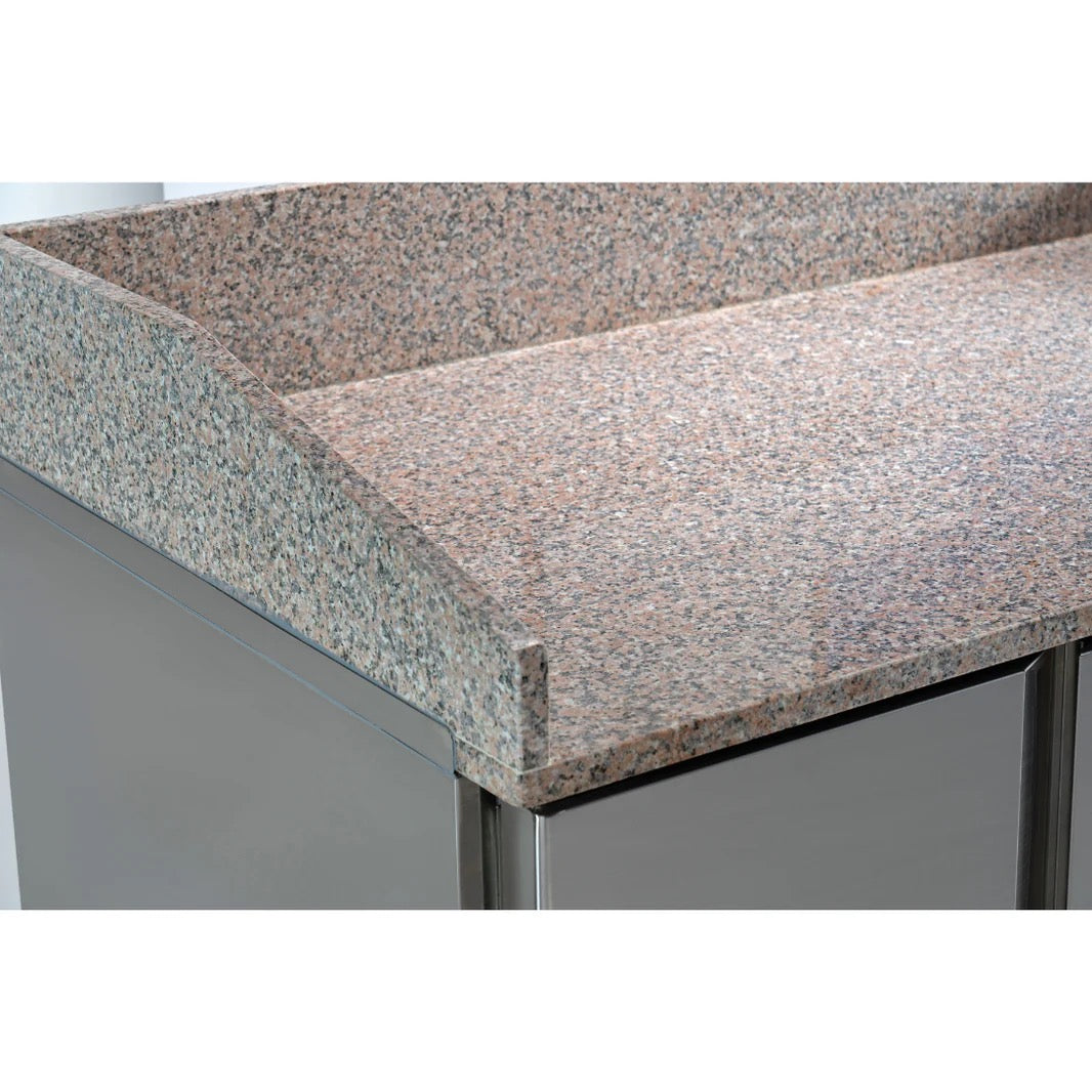 2 Door Refrigerated Pizza Counter with Granite Worktop - 380L