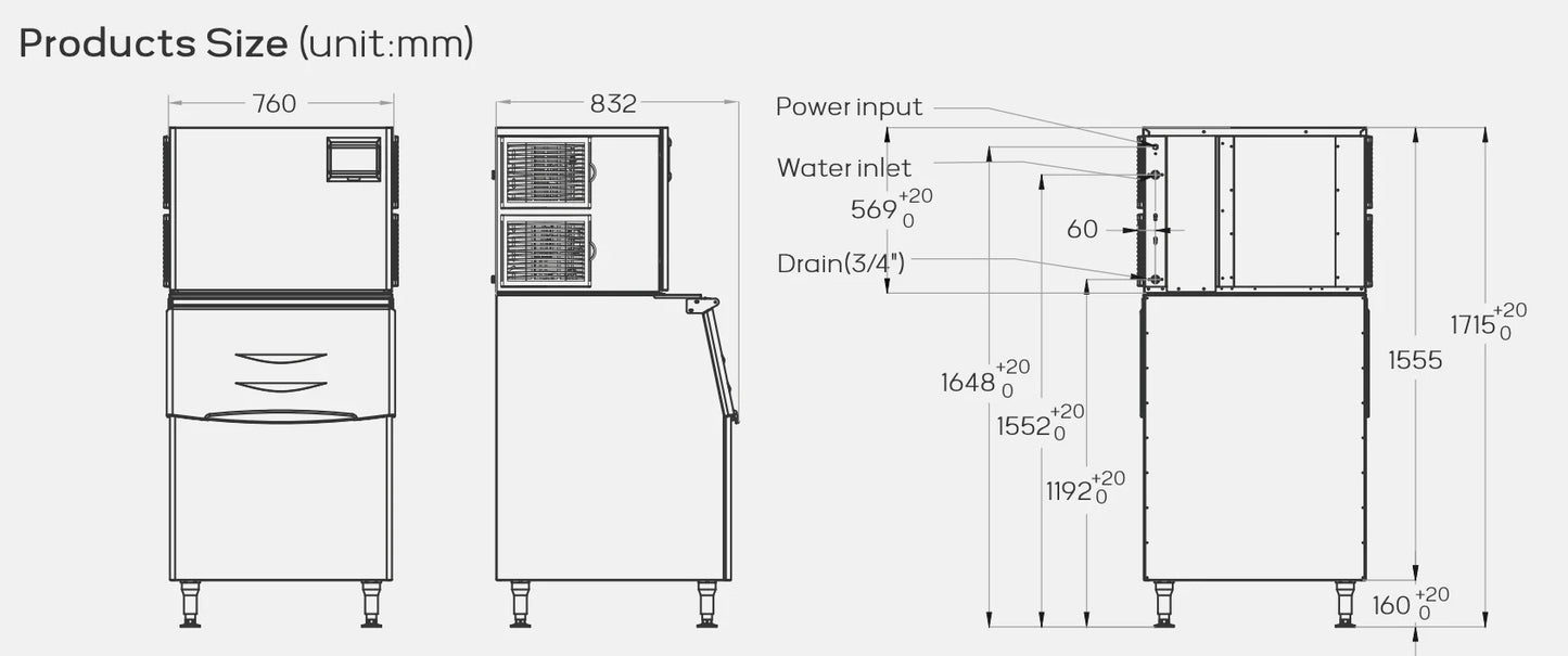 Cube Ice Machine 318kg