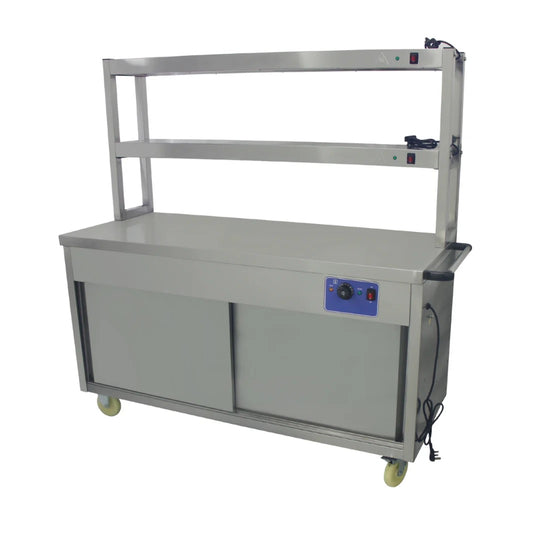 Food Warmer Cart With 2 Tier Heated Gantry