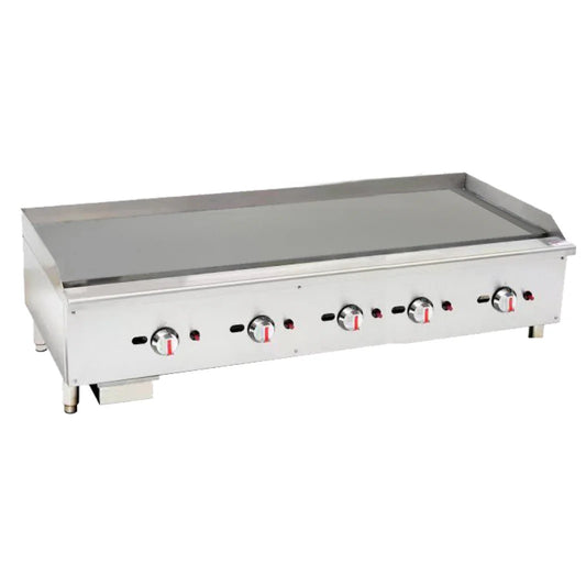 Gas Countertop Griddle with Chrome Plate - 5 Control