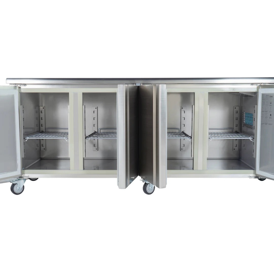 4 Door Refrigerated Counter with Backsplash - 467 L