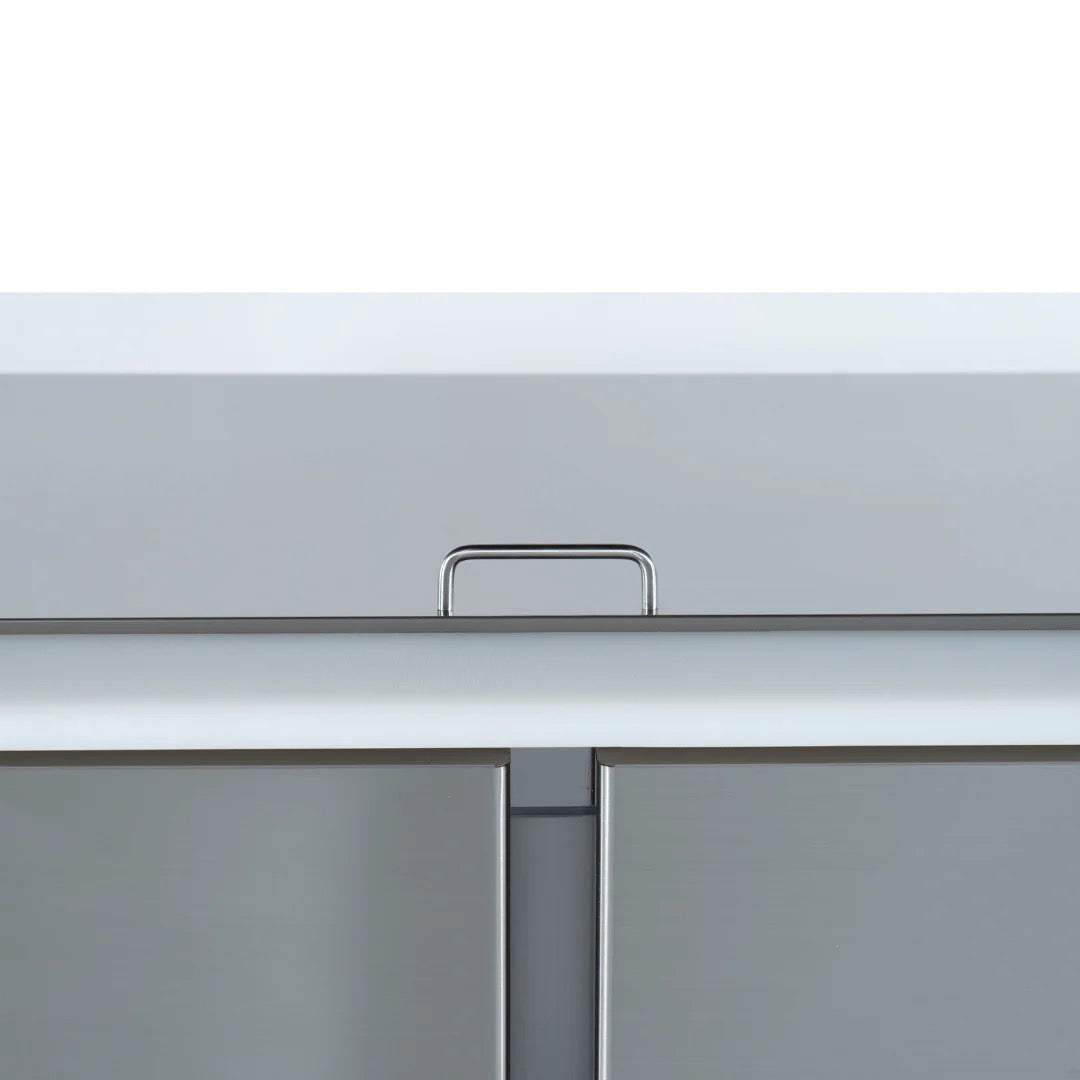 2 Door Refrigerated Salad Counter with Lid and Cutting Board - 215L